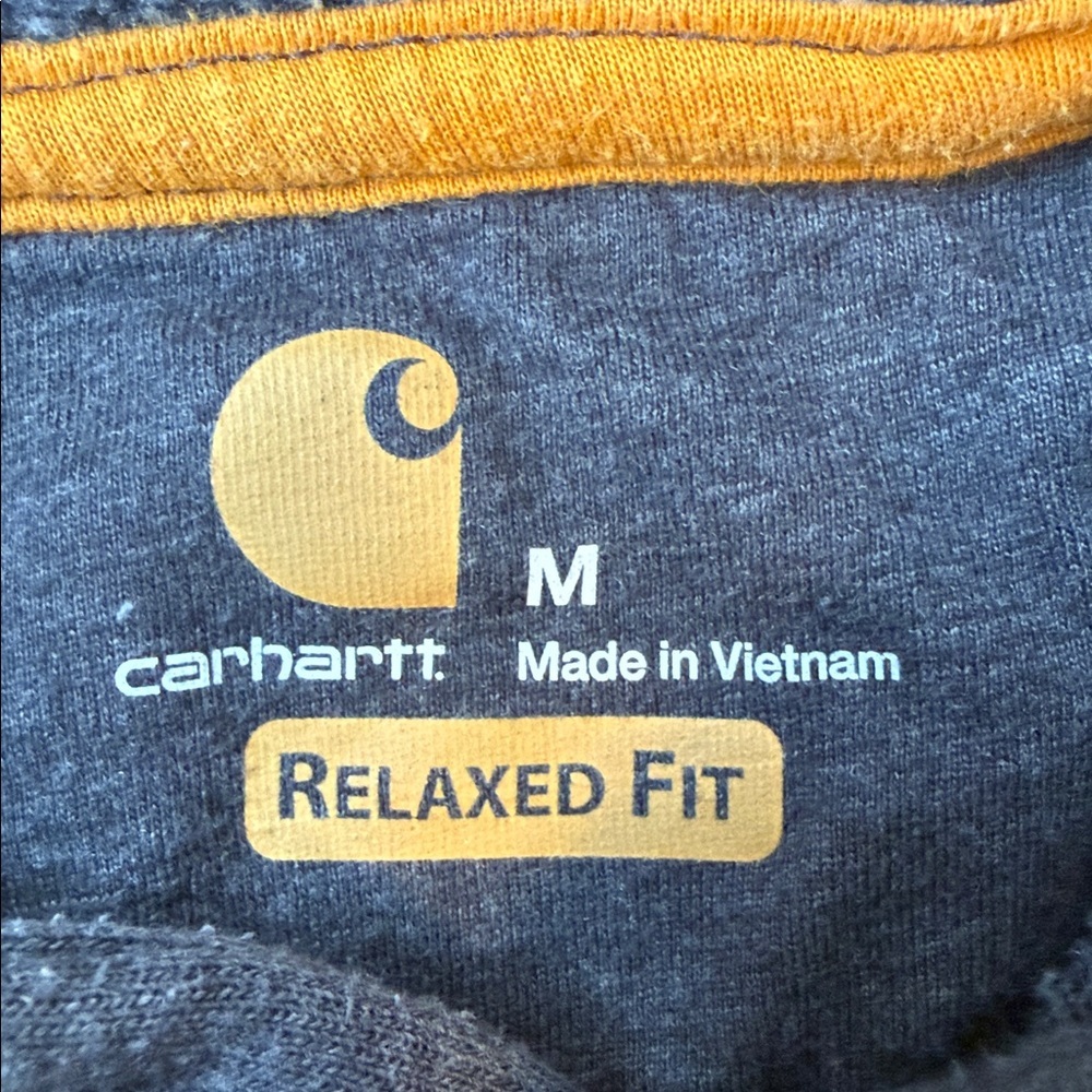 Carhartt Dark Gray Pullover Hoodie with White Logo Size Medium - Picture 7 of 11